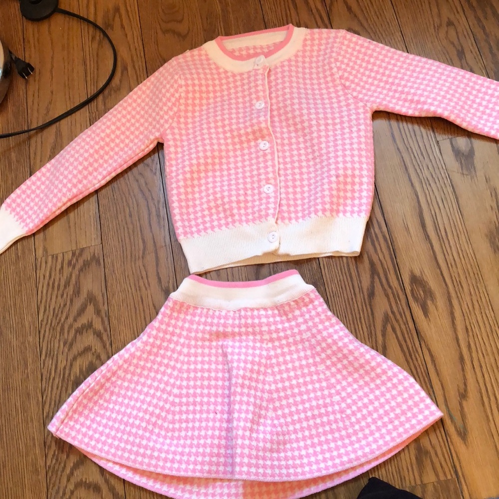Matching toddler skirt and cardigan, 3T/4T